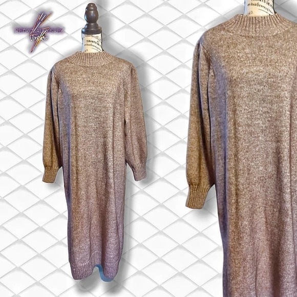 Monki ASOS Long Sleeve Wool Ribbed Sweater Dress, XL - Picture 1 of 11